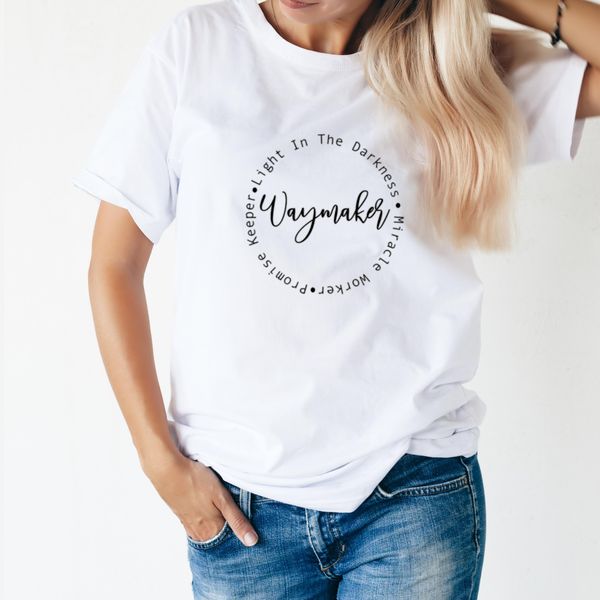 Gwisgo - Circle design Waymaker T-ShirtWwith Folded Sleeves