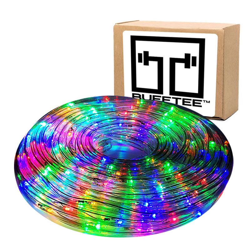Bufftee Waterproof LED 20 Meter Rope Strip Light RGB Color Christmas