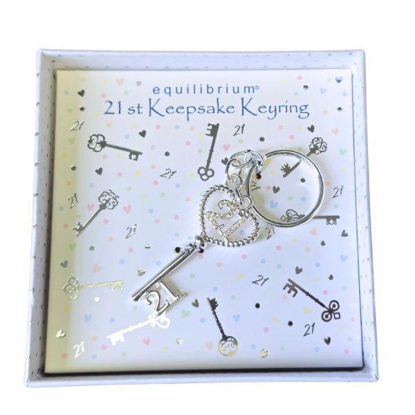Equilibrium 21st Keepsake Keyring with Diamante 5cm