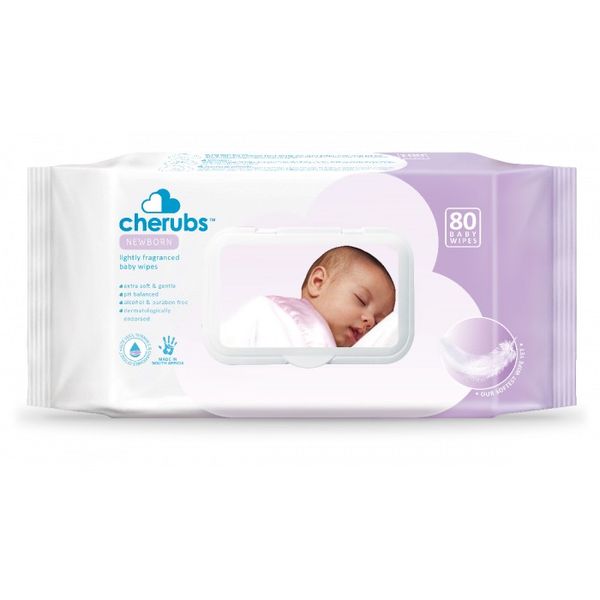 Cherubs - Lightly Fragranced New Born Baby Wipes 80's
