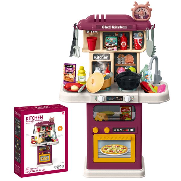 Interactive Play Kitchen Set - Pretend Cooking Toy for Kids - 104 piece