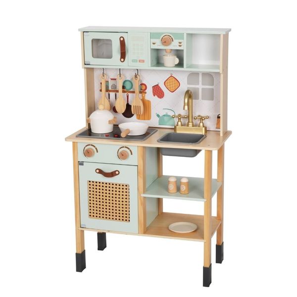 TookyToy - Pretend Play Wooden Kitchen Set - 11 Pieces