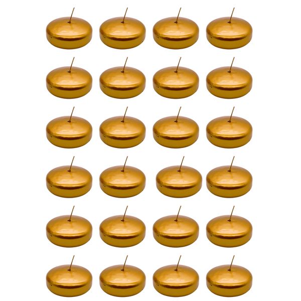 Exquisite and Long- lasting Gold Unscented Floating Candles - 12 Pack