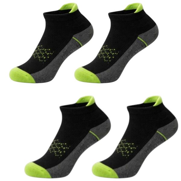 2 Pack - Men's Activewear Thick Cotton Socks - Fluorescent Green