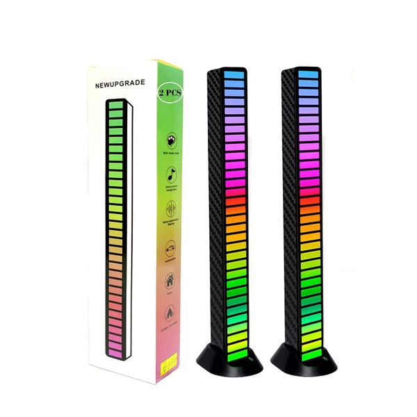 RGB Light Bars Colorful Music Ambient Lighting - Black (2 Piece)