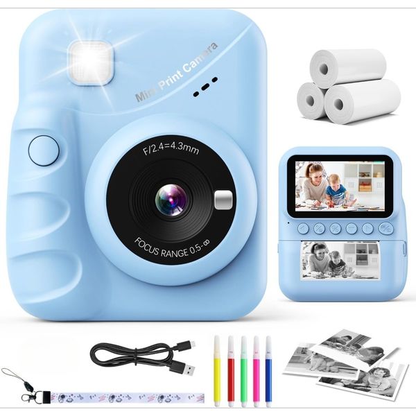 Kids Instant Print Camera, 3.0'' Screen, 1080P HD