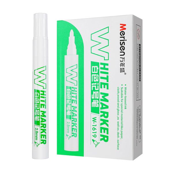 3 Pcs White Acrylic Marker, 3mm Medium Point Water Based Marking Pens