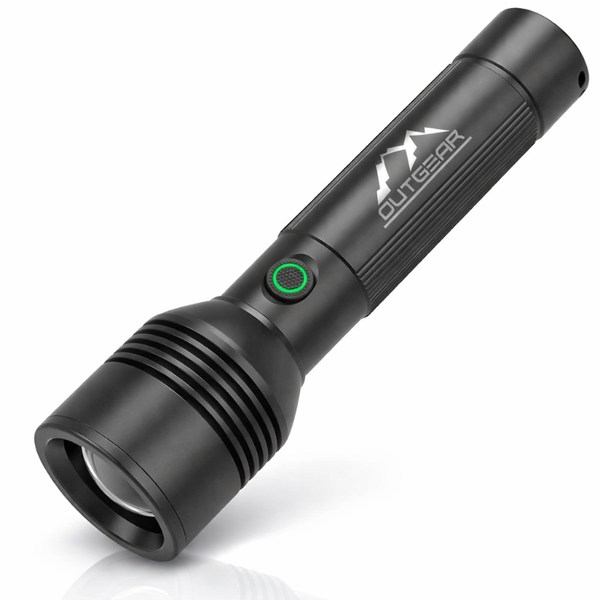 OutGear Rechargeable LED Flashlight 2200mAh USB-C 5 Modes Black