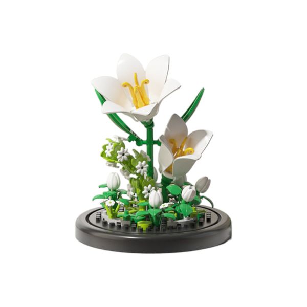 Mini Lily Cluster Building Blocks Set - White/Green - 161 Piece