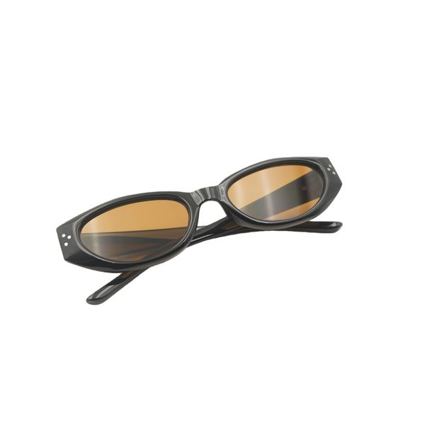 Cat Eye Sunglasses - Amber Lens Black Frame - 1 Pair
