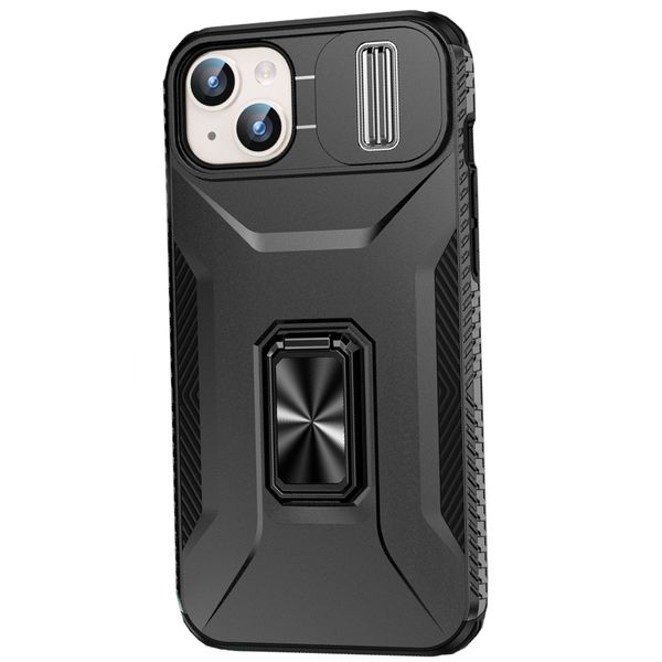 Sliding Camshield Case with Metal Ring Holder for iPhone 15 Pro Max