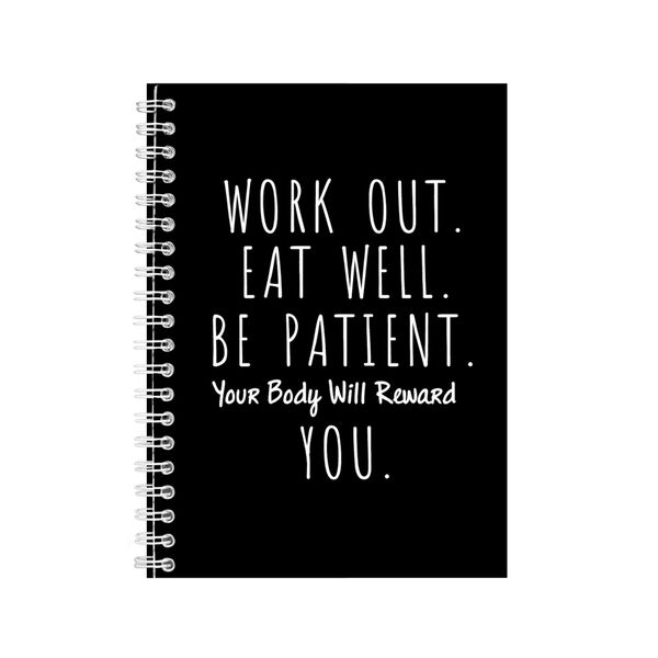 Work out A5 Notebook Spiral Lined Motivational Sayings Graphic Notepad 169