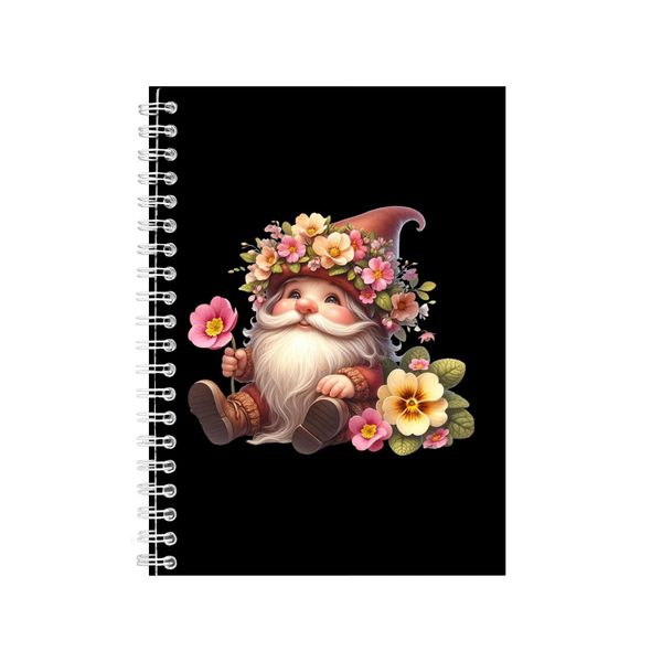 Red With Flowers A5 Notebook Spiral Lined Notepa image