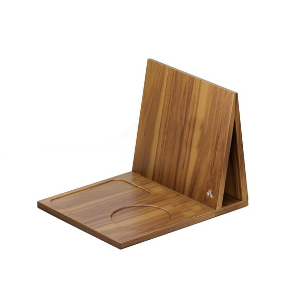 ALANES Wooden Book Stand Triangle Book Holder Reading Valet with Cup Holder