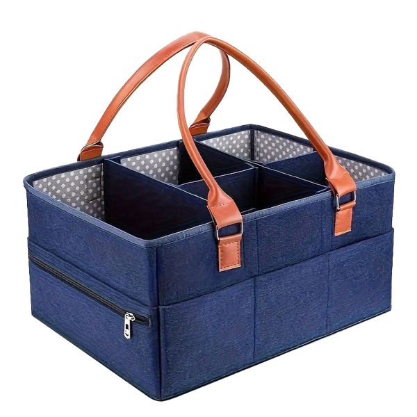 Portable Foldable Baby Diapper Nappy Organizer Carry Storage Bag - Blue