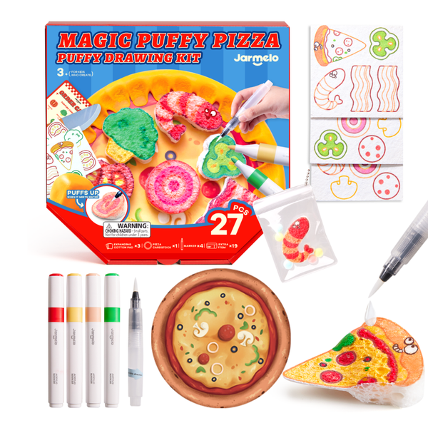 Jar Meló - Magic Puffy Pizza Kit - 3D Art &amp; Pretend Play Cooking Set