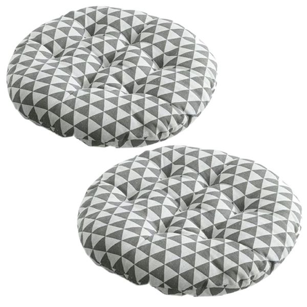 Decor Cotton Flax Round Square Cushion Pads (Triangle) Set of 2 - 45cm