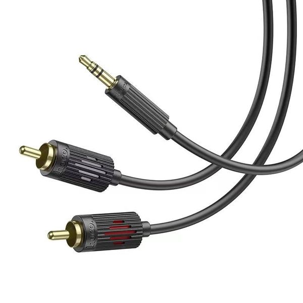 Hoco UPA28 3.5mm Male to 2 x RCA Male Gold Plated Plug Audio Cable - 1.5M