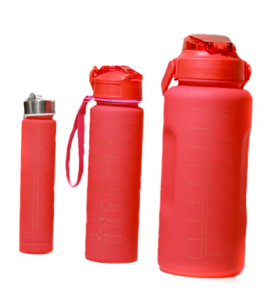 Motivational Lockable Lid Water Bottle - Set of 3