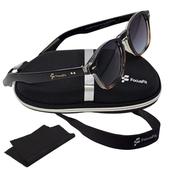 FocusFit Retro-Inspired Round UV350 Sunglasses C3408PL-TO