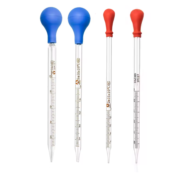 Set Of 4 Glass Graduated Pipettes - 2ml, 3ml, 5ml &amp; 10ml