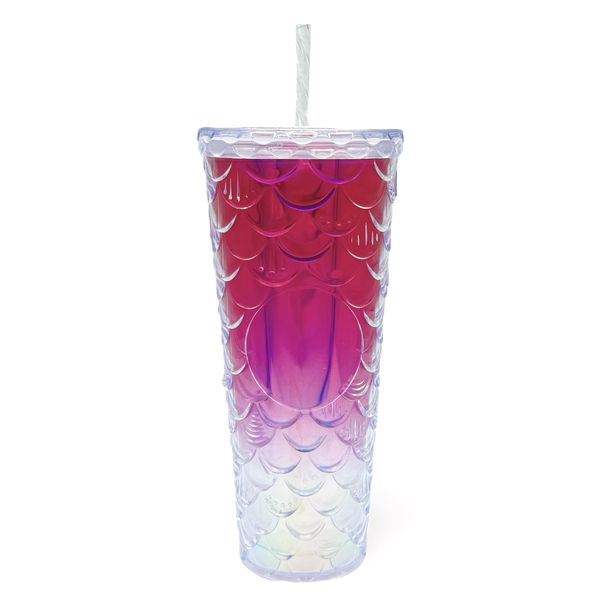 Mermaid Holographic Tumbler Sip Cup with Straw - 710ml