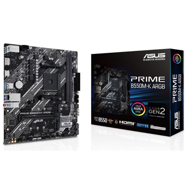 Asus PRIME PC Motherboard B550M-K ARGB Micro-ATX AMD AM4 Motherboard