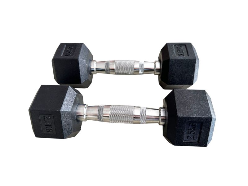 AFRI101 Hex Rubber Dumbbells - Pair