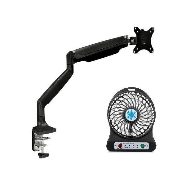 Z80 Space-Saving Single Arm Monitor Bracket Mount, From 17-32 Inch + Fan