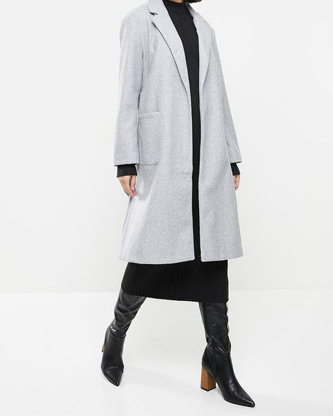 Women's Only Trillion Long Belt Coatigan - Light Grey