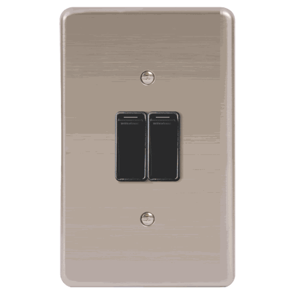 Lesco Stainless Steel and Black 2 Lever Switch