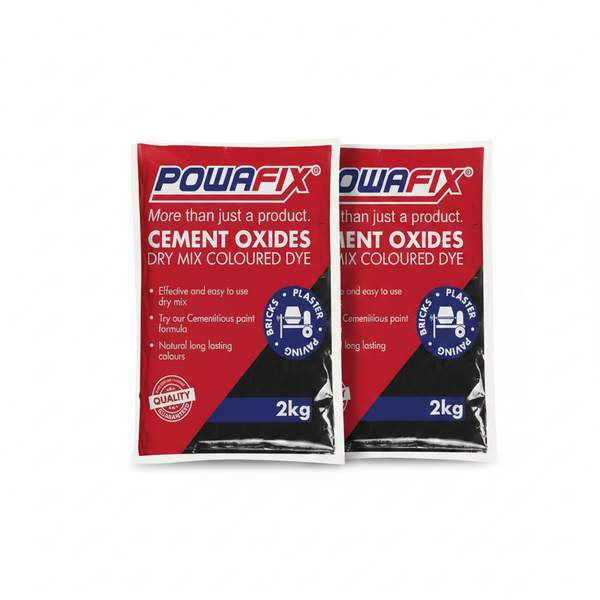 Powafix Black Cement Oxide Powder 2Kg - for Concrete &amp; Plaster - 2 Pack
