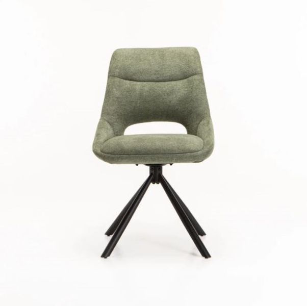 Novafurn Montana Fabric Swivel Dining Chair - Green