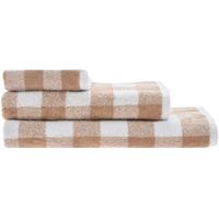 Linen House Flinders Check Towels 630gsm - 1 Hand Towel, 1 Bath Towel and 1 Bath Sheet