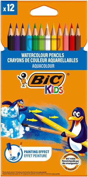 BIC Kids Aquacouleur Pencil Crayons Pack of 12