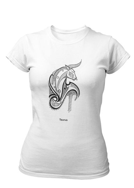 PepperSt Ladies White T-Shirt - Taurus