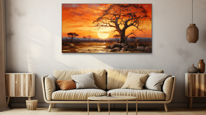Canvas Wall Art - Savanah Sunset Abstract - HD0146