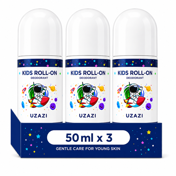 UZAZI Kids Roll-On Deodorant | Gentle &amp; Safe for Kids, 50ml (3 Pack)