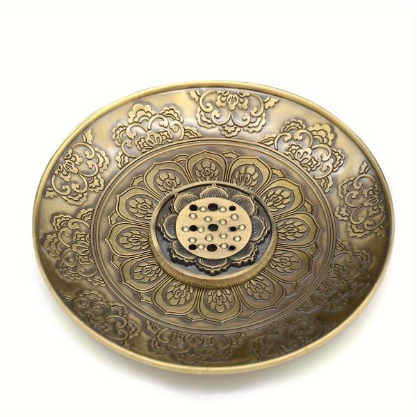 1 Elegant Zen Lotus Flower Metal Burner - Alloy Yoga Holder with Ash