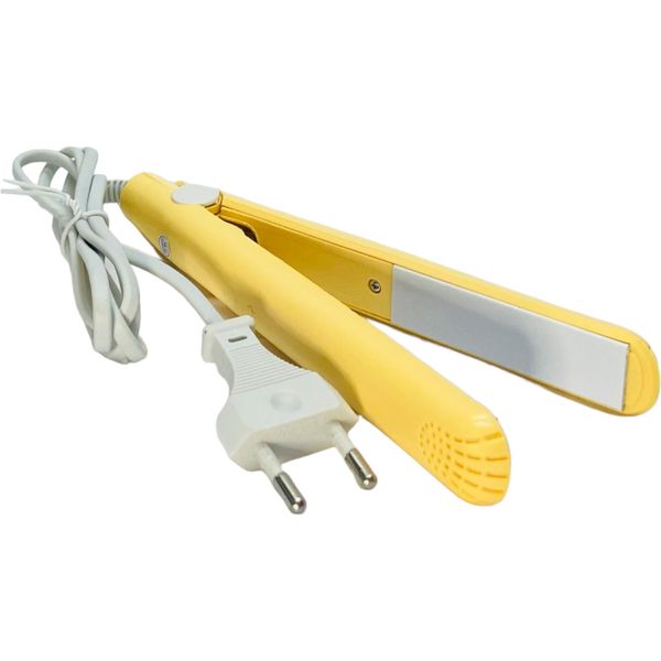 Mini Hair Curler Portable Straightener Air Bangs Perm Curling Iron - Yellow