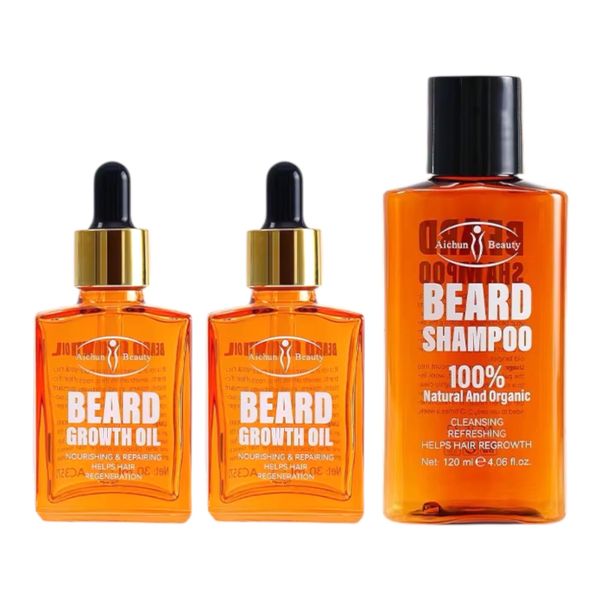 Pack of 3- Aichun Beauty Beard Growth Oil 30ml &amp; Beard Shampoo 120ml