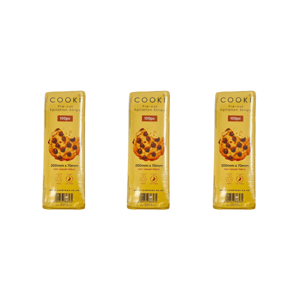 COOKI Pre-cut Epilation Body Strips 100pc, 80gsm - 3 Pack