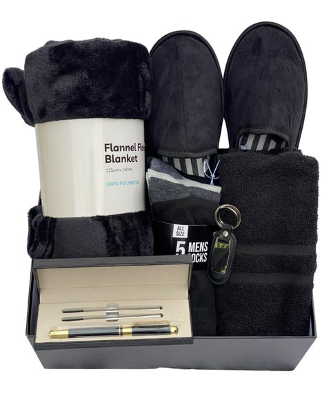 Men's Gift set with slippers , Socks, Blankets for Gents