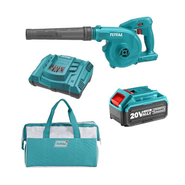 Total Tools - Li-ion Blower - 20V with 4.0Ah Battery, Charger and Tool Bag