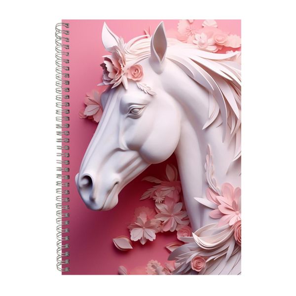 3D Clay Horse Pink Background 2 Notebook Gift Idea A4 Notepad Pad 104