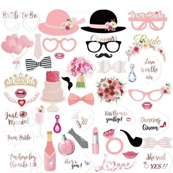 44-Piece Wedding Party Props Photo Decoration Supplies