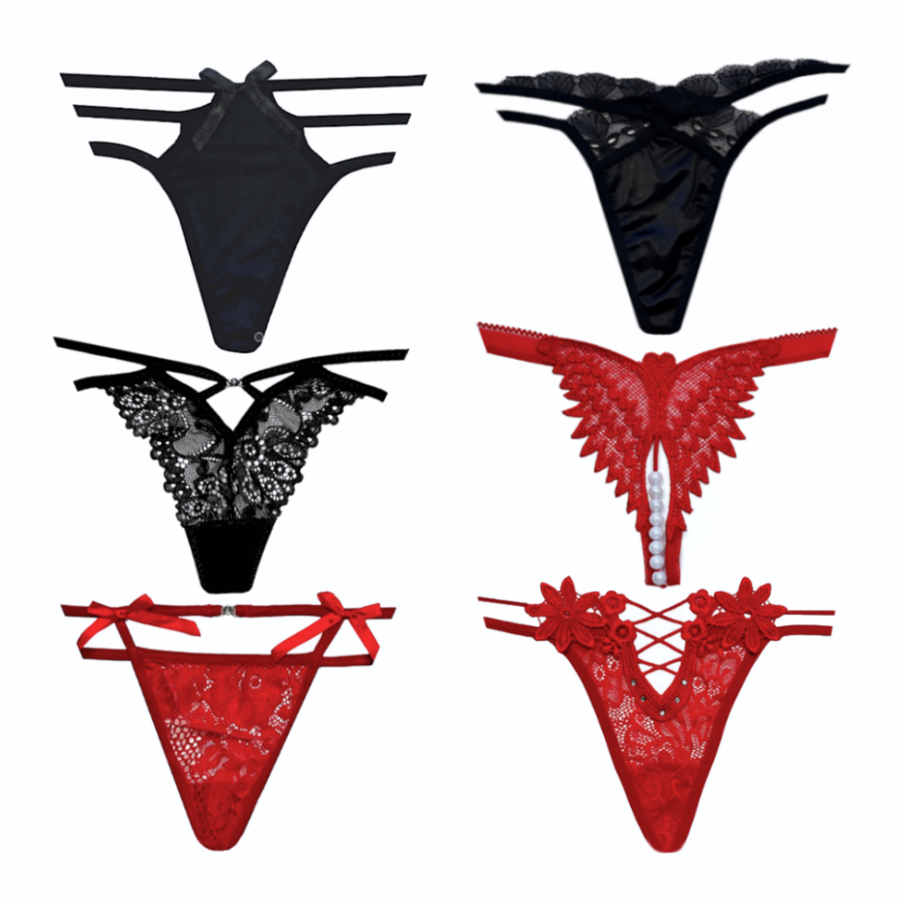 6 Pack Woman Sexy Thong / G String, Underwear / Lingerie for Women