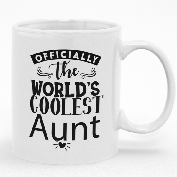 Officially World's Coolest Aunt Mug - Fun Gift Idea for Birthday Christmas