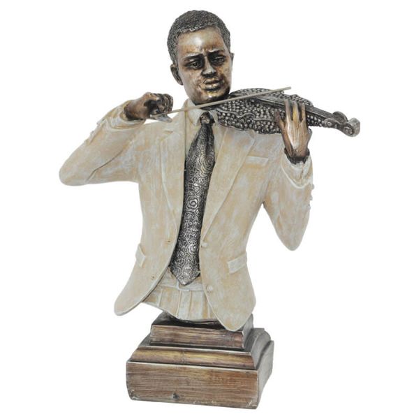 Ornament Musician With Violin Plinth -JAN70U1
