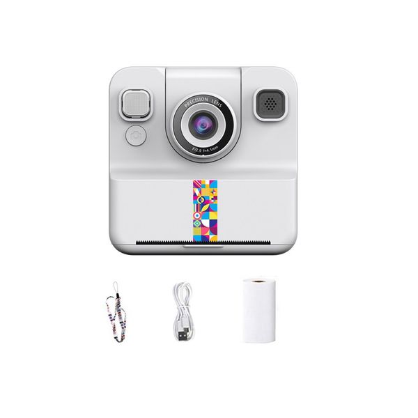 Instant Print Camera, Kids Digital Camera with Thermal Printer, White